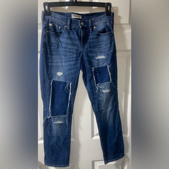 Madewell Slim Fit Boy Jean with Patches Size 26 - Picture 1 of 6